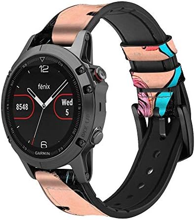 CA0764 POP ART LEATHER & SILICONE SMART WATCH BAND лента за Garmin Appact
