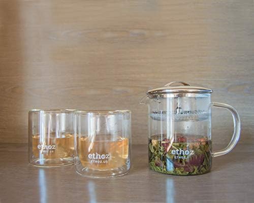 Пакет чај од Етоз - чај за пивара и стаклени чаши - Елегантно подготовка на дома, лесен за чистење на цедилка - стрмен 12 fl.oz лабав чај од лисја,
