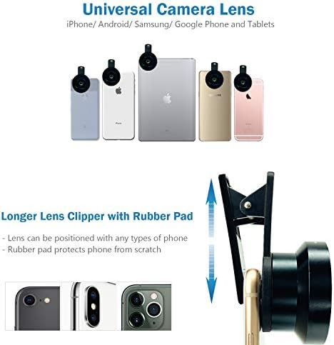 Boda Macro Lens - 15x макро и 0,45x широк 2in1 леќи - Комплет за основни леќи за подобрување на фотографиите на вашите социјални медиуми