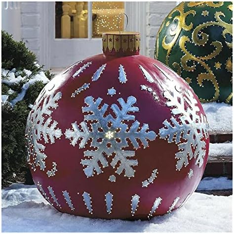 Доверба занаетчија Нов 60см на отворено Божиќно надувување украсена топка направена ПВЦ големи големи топки Дрво украси на дрво, отворено
