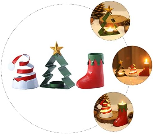 Јардве 1 Поставете Миризлива База На Свеќи Рождество Декор Биро Топер Дедо Орнамент Божиќна Забава Декор Божиќен Чај Држачи За Светилки
