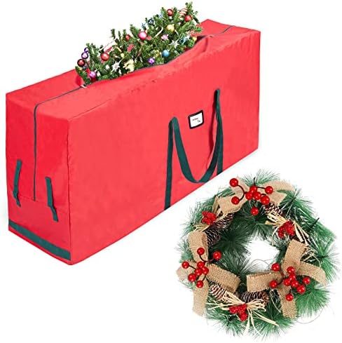 Хакак 6,5 Стапки Торба За Складирање Новогодишна Елка и Венец Од Божиќни Бобинки Од 12 Инчи