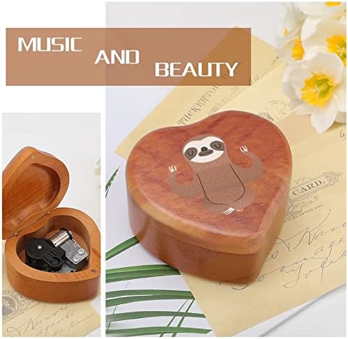 Мрзлива јога гроздобер дрвена часовна музичка кутија музичка кутија во форма на срцеви подароци за семејни пријатели на lубовници