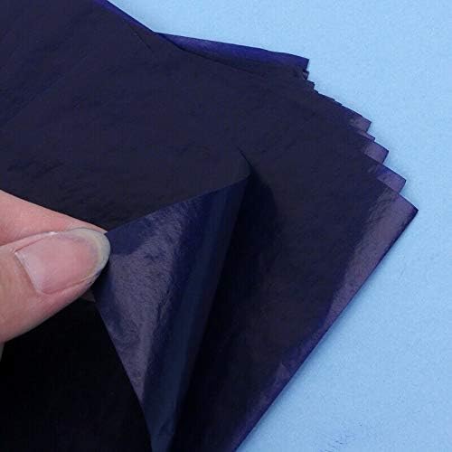 Јаглеродна хартија со алатка 100 парчиња A5 копија јаглеродна хартија постојано користете сина јаглеродна хартија за дрво, хартија, платно