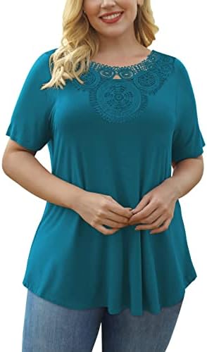 Основни блузи за лепенка салон за тинејџерски девојки кратки ракави чипка плус големина блузи кошули жени 2023 rh