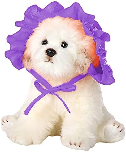 Апот виолетова туту кучиња фустан со капа домашно милениче костим костим елек здолниште чипка чипка облека облека облека облека
