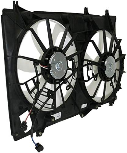 Carparts360 Собрание на вентилаторот на радијаторот за Toyota Highlander 2008-2013 Двојна вентилатор | 3,5L мотор | W/Пакет за влечење | Замена