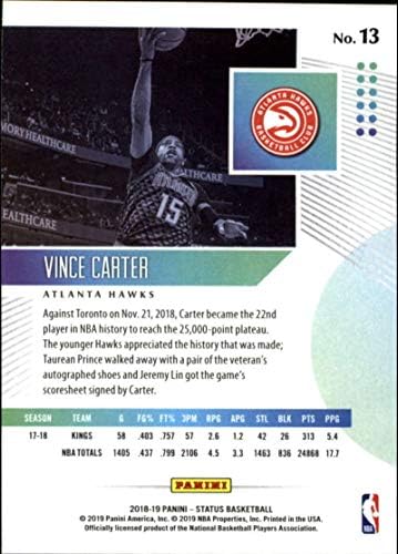 2018-19 Статус на Панини 13 Винс Картер Атланта Хоукс НБА кошаркарска трговска картичка
