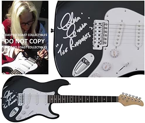 Cherie Currie The Runaway потпишано електрична гитара Coa доказ за цреша бомба автограмирана starвезда