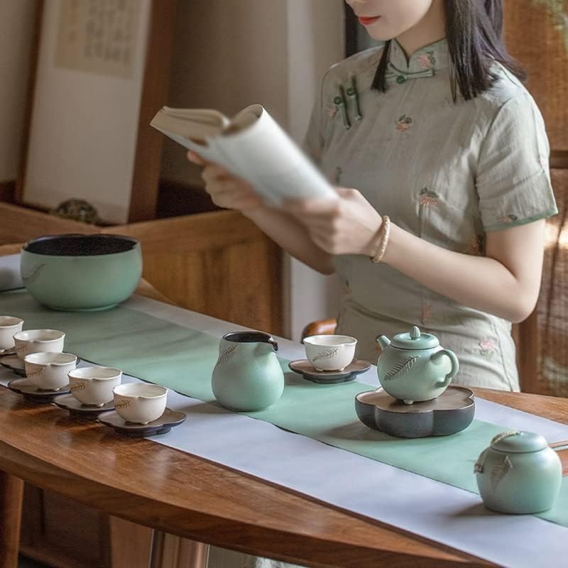 Hdrzr домашна забава Керамички кунг фу чај сет кинески стил чај со чај сет кутија за подароци