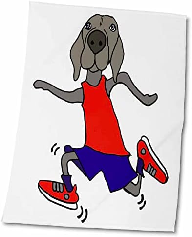 3drose Смешно симпатично куче Вајмаранер, кој работи или џогира цртан филм - крпи