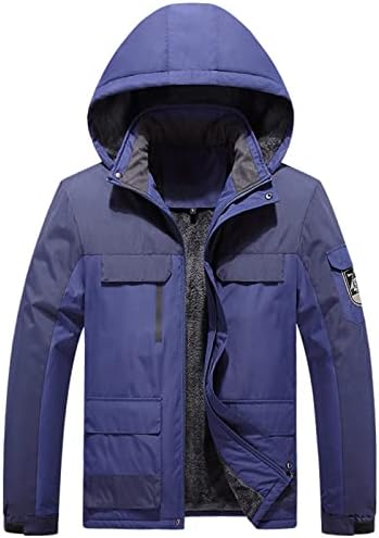 Падот на палтото за мажите ADSSDQ, долгиот колк Домаќин со долги ракави за ветерници за ветерници, зима целосна поштенска боја, крзно