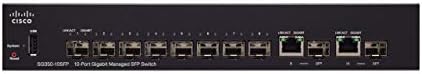 Cisco SG350-10SFP Успеа со 10 пристаништа На Gigabit Ethernet Пристаништа со 8 SFP слотови плус 2 Gigabit Ethernet Sfp Комбо,