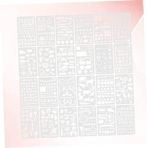 BESPORTBLE 24pcs Изготвување Шаблони Весник Матрици Сликарство Матрица Шаблони DIY Цртање Дефиниција Букви Матрица Шаблони Шупливи