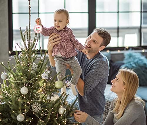 ПЕТЦЕ 2022 Прв Божиќ украс на бебето девојче со слики со рамка за украси за новогодишни украси на новогодишна елка