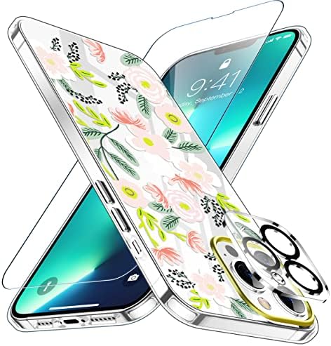 SPIDERCASE за Iphone 13 Pro Макс Случај,Кристално Јасно Цветни Меки &засилувач; Флексибилни Tpu Шок-Отпорен Заштитен Капак За Жени