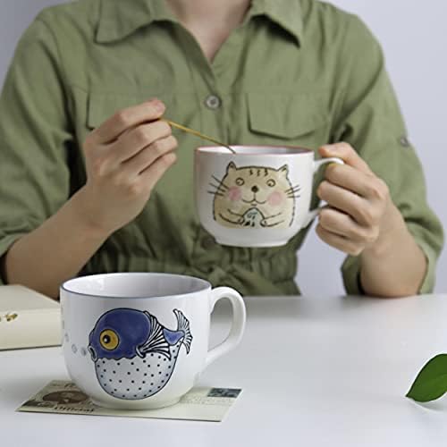 Мачка кригла симпатична јапонска кафе чаша со рачка керамика каваи чаша чаша керамика млеко лате чаши за канцеларија и домашна рачно насликана