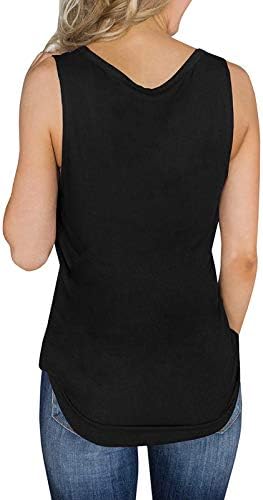 3x врвови на Miashui 3x за женски женски случајно лабава цврста боја копче V-вратот без ракави, блузи, основи за жени без ракави