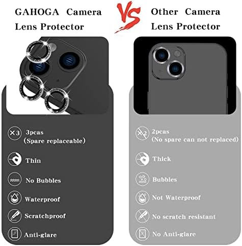 [3 Пакет] Заштитник НА Објективот На Камерата ГАХОГА Блинг Компатибилен за iPhone 13 /13 Mini 9H Заштитник На Екранот На Капакот На Камерата