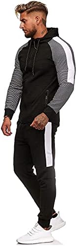 Продавница во Vezad Mens Autone Spicking Zipper Print Sweatshirt Top Pants Постави спортски костуми за траење на костуми