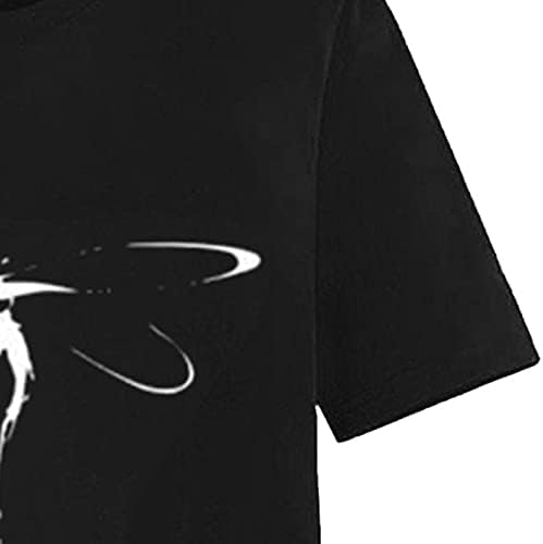 Драгличка печатена кошула врвна жена лабава маичка со кратки ракави блуза со врвови со врата од вратот, маички со кратки туники за маици со