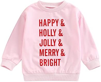 Cevoerf Toddler Бебе момче девојче Божиќна облека Божиќ мини клеус печати џемпери врвови бебе Божиќна облека кошула 0-5t