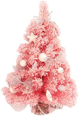 Вештачка розова елка ноќна светлина Божиќна декорација за десктоп украси за фестивалска забава