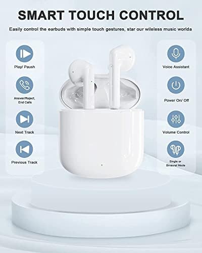 Безжични Слушалки,Bluetooth Слушалки,Во Уво Вистински Безжични Слушалки Со USB-C Куќиште За Полнење И 30h Playtime, Поништување На Бучава,Hifi
