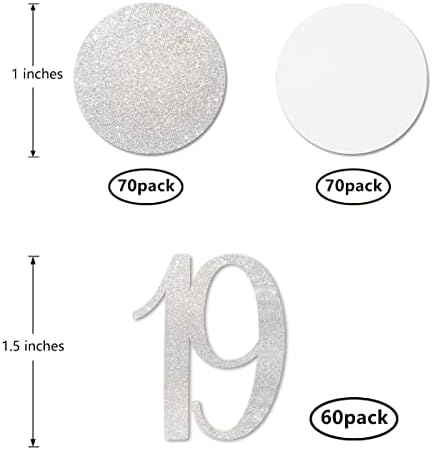 Сребрен сјај 19 конфети, 19 -ти роденденски број конфети, 200 п.п.