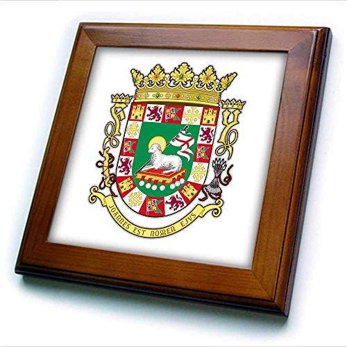 3дроза Порторико Грб Национален Симбол Икона Рикан-Рамка Плочки