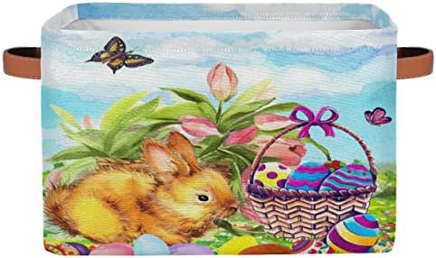 Ујо Велигденски зајаче јајца корпа пролетна зајаци цветна корпа за корпи за складирање со рачки ткаенини играчки кутии склопувачки
