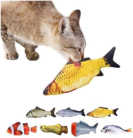 Thjkt мачки играчки миленичиња мека плишана риба форма мачка играчка интерактивни подароци риба мачка играчки полнети перници