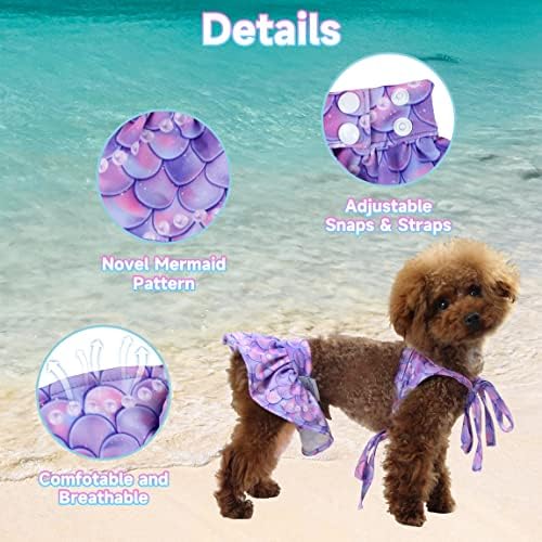 Фуз bighaza сирена куче бикини костим за капење за мали кучиња кученца кученца кученца кученца за забавување на плажа за капење слатка кучиња