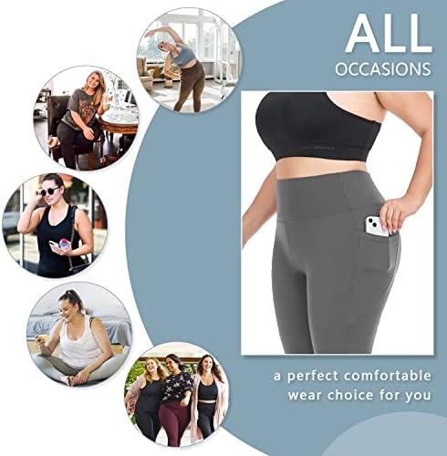 Морифел плус хеланки за големина на жени со џебови-широко распространети х-4XL Контрола на стомакот со висок половината