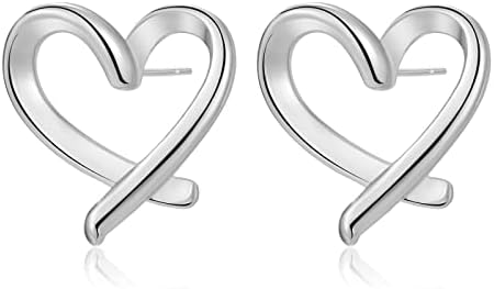 Сребрен Клип За Срце На Обетки ЗА Жени Девојки 14к Златни Обетки За Срце Столпчиња Хипоалергични Обетки Со Обетки За Срце Вкусни