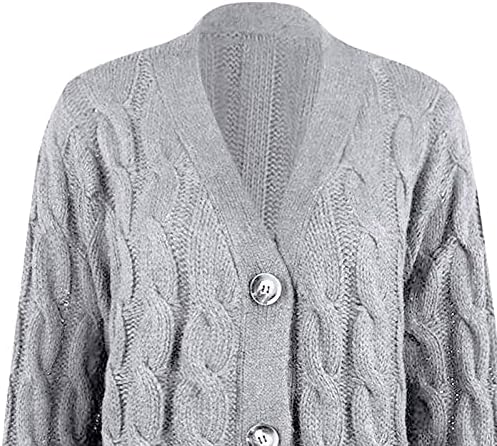 Nokmopo женски надолу јакна женски бохо крпеница кардиган со долг ракав отворен предниот плетен џемпери џебови