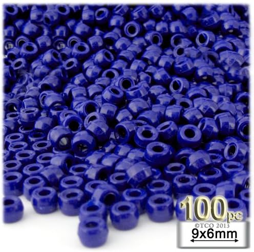 100 парчиња Пластични Кружни Непроѕирни Монистра од Пони 9х6мм Темно Виолетови Монистра