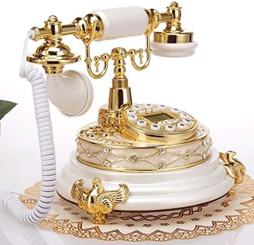 ZSEDP Антички телефон, фиксен дигитален гроздобер телефонски класичен европски ретро фиксна телефонска жица со висечки слушалки за хотелски хотелски
