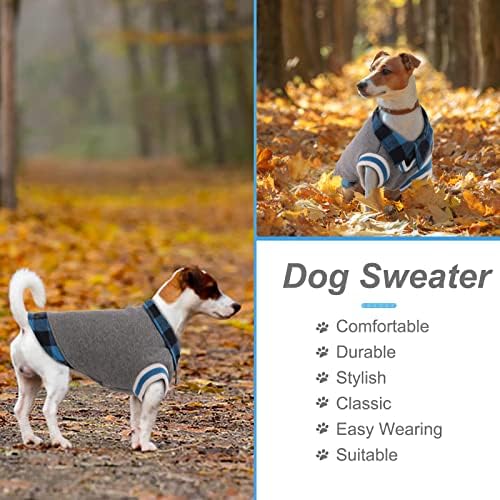 Кучиња класични карирани џемпери Британски стил, кукавичка облека за домашни миленици, кученце ладно време зимска маичка, миленичиња топла
