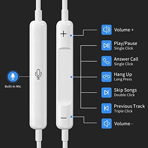 2 Слушални слушалки за USB C во слушалки за ушни уши со микрофон и контрола на јачината на звукот компатибилни со Google Pixel Samsung Galaxy