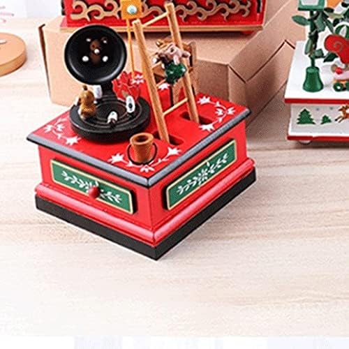Houkai Merry-Go-Round Santa Claus Music Box Toy Home Decoration Merry-Go-Round Божиќна музичка кутија роденденски подарок