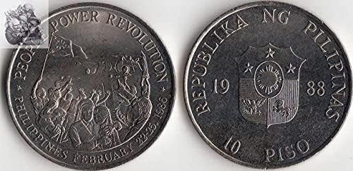Азија Азија Филипини 10 педации монети 1988 издание странски монети колекција на подароци 5 прекинувачи годишно случајно странски монети колекција