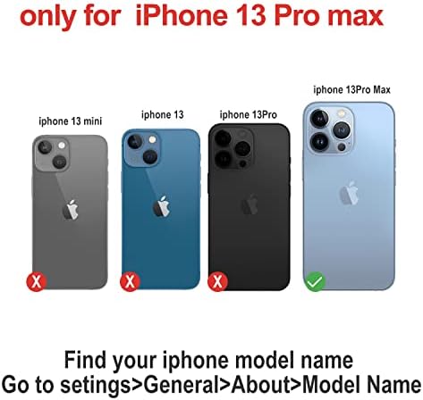 Zhilida iPhone 13 Pro Max Zipper Case Case, Crossbody Cross Wallet Case со подарок за држач за ленти за ленти за зглобови за