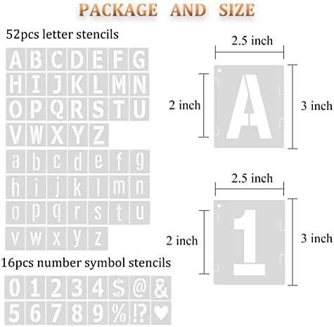 2 -инчни букви матрици симболи броеви матрици, 68 парчиња кои можат да се користат за азбука за азбука, арт -занаетчиски шаблони за блокирање