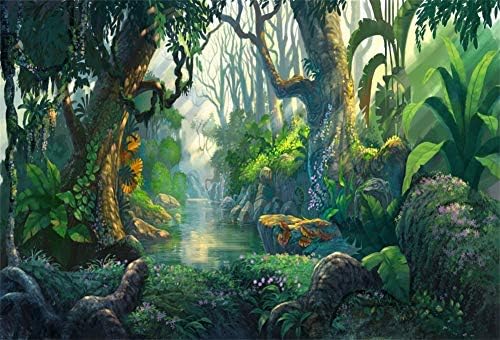 Yeelle 5x3ft бајки за позадини за фотографија фантазија бајка тропска девица шума џунгла сончева светлина цвеќиња позадина деца