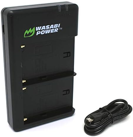 Wasabi Power Dual USB полнач за батерии за Sony NP-F330, NP-F530, NP-F550, NP-F570, NP-F730, NP-F750, NP-F760, NP-F770, NP-F950,