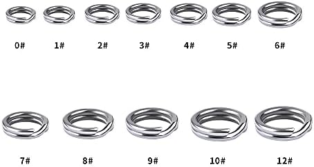 Gierzijia 100pcs Не'рѓосувачки челик Сплит прстени, двослојни прстенести прстен за мамки за мамка, 25-350lb солена вода слатководна линија