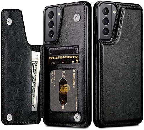 Hiandier Компатибилен Со Samsung Galaxy S21 Плус Паричник СЛУЧАЈ 5G 6.7 Инчен Тенок Заштитен Случај Со Држач За Слот За Кредитни Картички