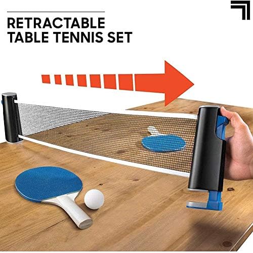 WLKQ PING PONG STOBLE, пакет за тенис на маса, поставена лопатка за тенис со табела со мрежна мрежа, топки и преносен случај, совршен за домашна
