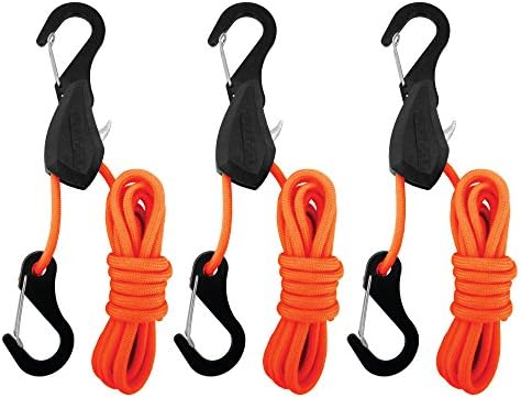 Програм 056370 Подобро од заклучувањето на јажето со банџи, врзани со куки за прицврстување: 6 'портокал Паракорд